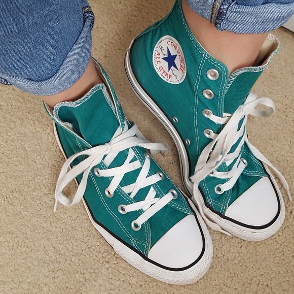 Converse Shoes - Converse Chuck Taylor Teal Green Hi Top Sneakers